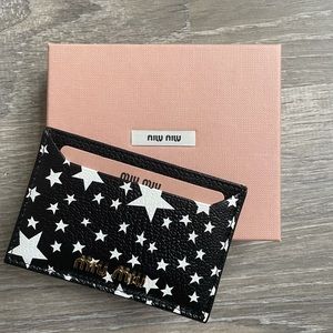Miu miu card holder star print
